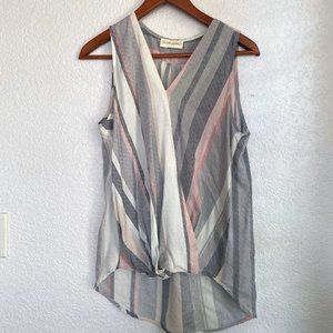 Striped sleeveless blouse